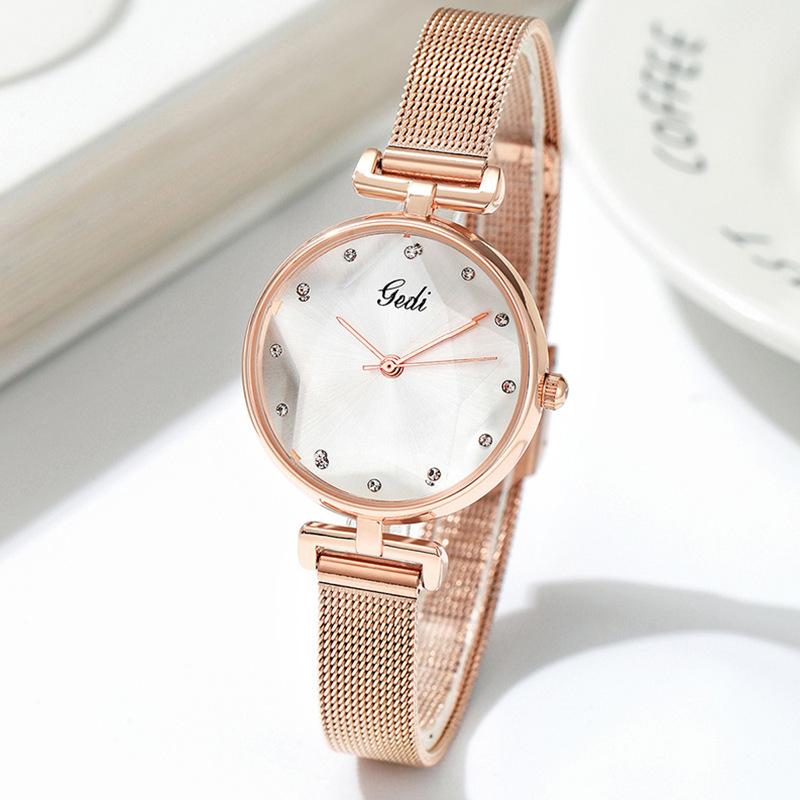 

Wristwatches Fashion Watch For Women Luxury Stainless Steel Wristwatch Rhinestone Five-pointed Star Glass Dial Lady Business Dress Gift Cloc, Gd0387---coffee