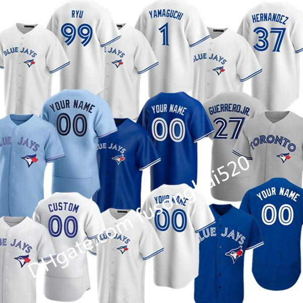 

Custom 27 Vladimir Guerrero Jr. Toronto Jersey Blue 2021 Jays George Bell Joe Carter Roberto Alomar Justin Smoak Morris Martin Donaldson Bas, Blue;black