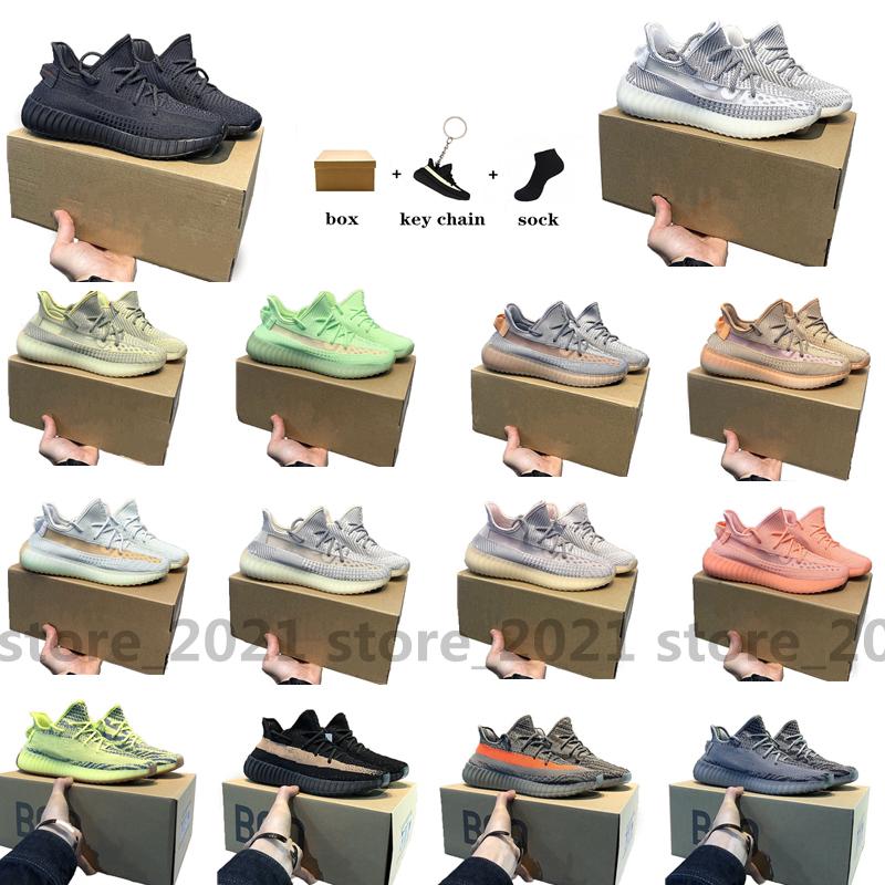 

With box Kanye Clay V2 West Static 3M Reflective Running Shoes 2.0 Cinder Ash Pearl Black Red Carbon Zyon Zebra Sand Taupe Mens Womens Sneakers