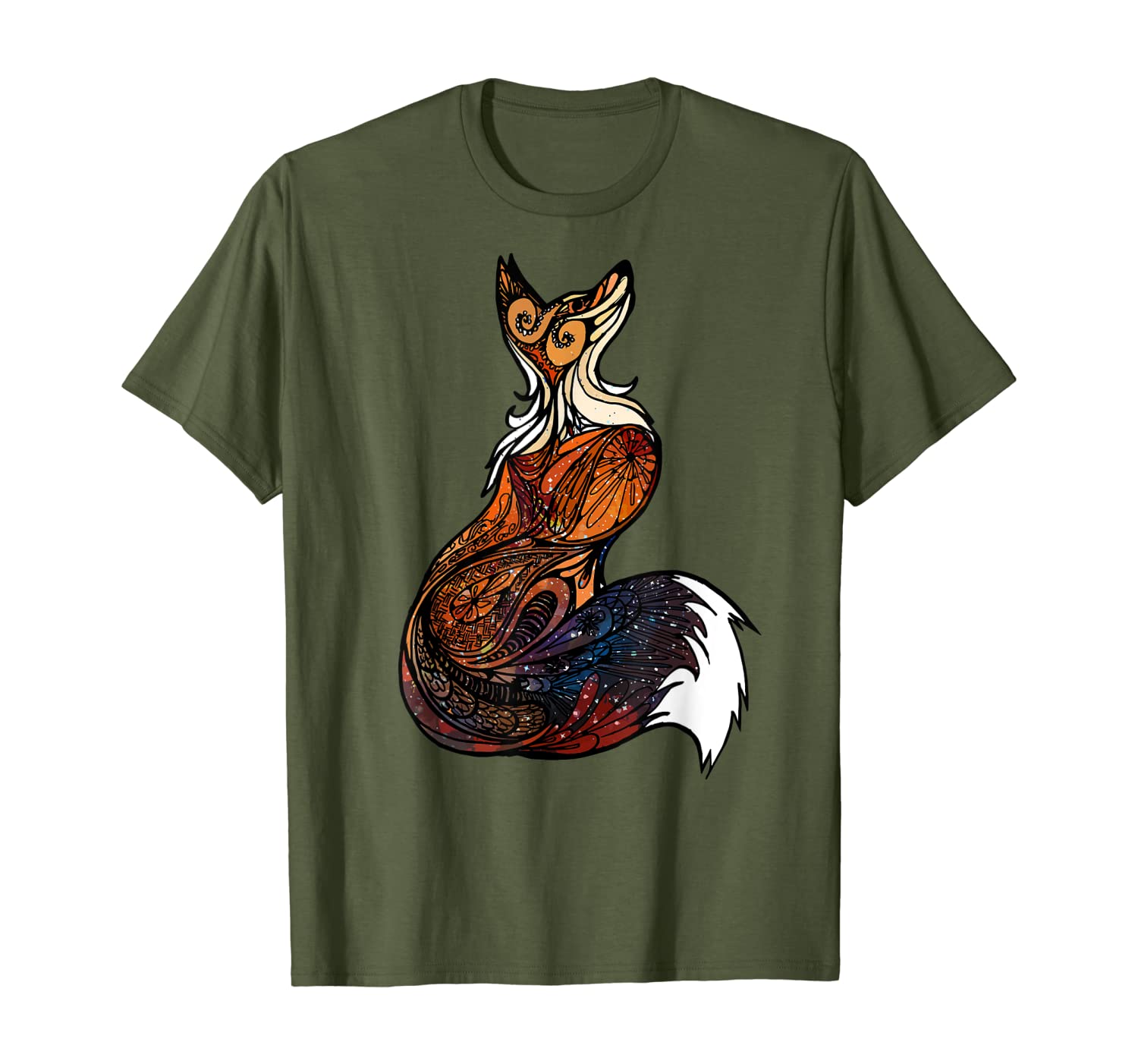 Fox Free Hand Drawing T-Shirt-image-703599523