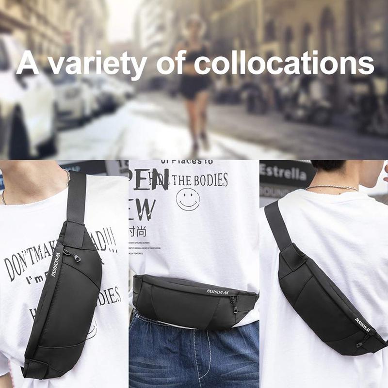 

Fanny Pack Bag With Headphone Jack & Adjustable Strap Black Water-Resistant Small Waist For Sports Hiking Running Outdoor Bags