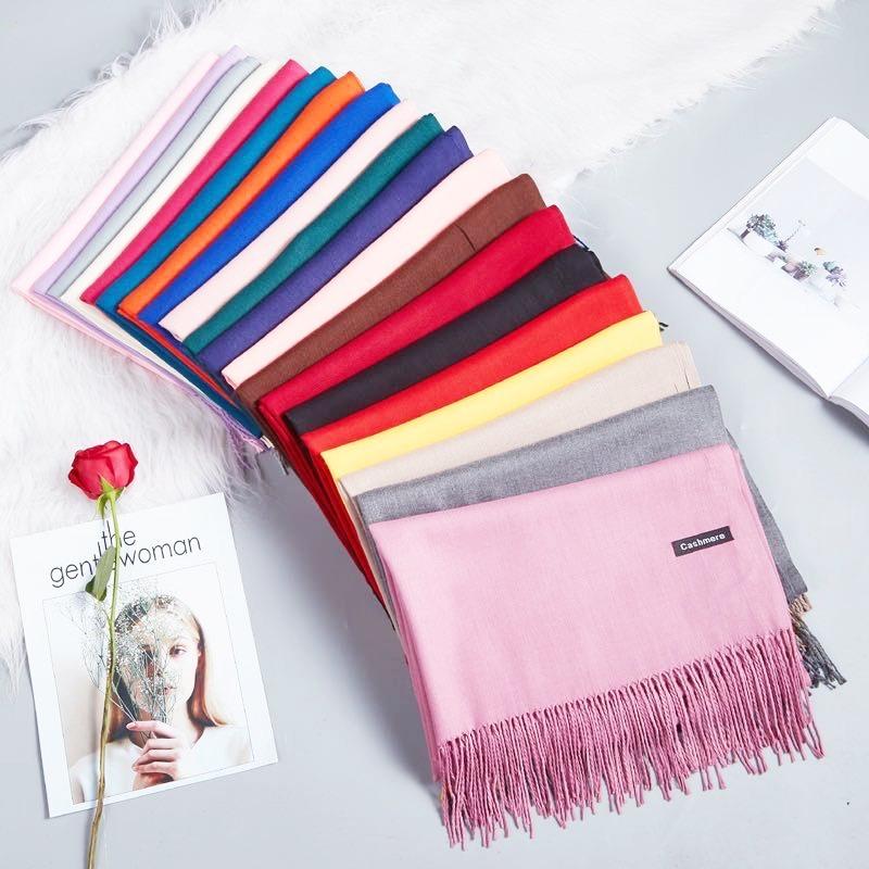 

Scarves 2021 Imitation Cashmere Scarf Pure Color Fashion Comfortable Autumn And Winter Warmth Long Shawl Thick Versatile