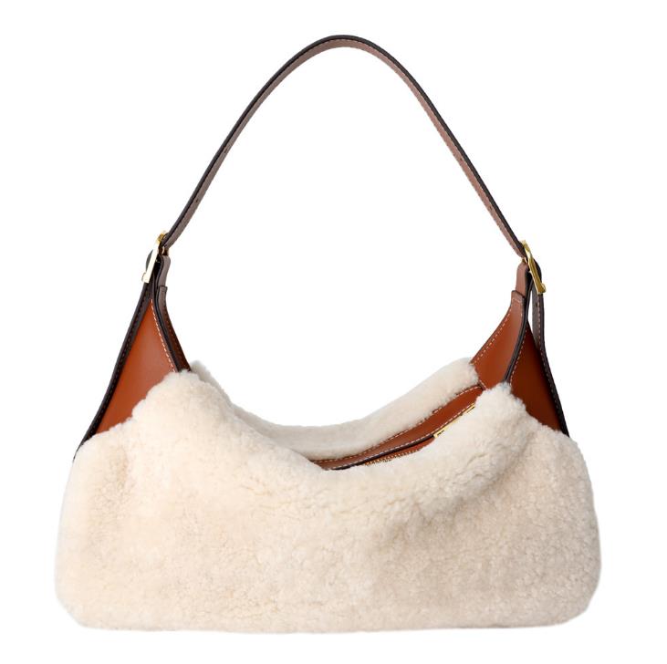 

Shoulder Bags Underarm Bag Female Niche Large Capacity Soft Skin Dumpling, White