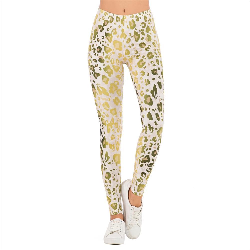 

Leggins Slim Legins Womens Leggings High Waist Pants Fashion Gold Fluorescence Leopard Printing Ombre, Black
