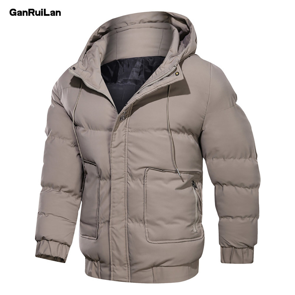 

Winter Warm Waterproof Jacket Men Autumn Thick Hooded Parkas Mens Fashion Casual Slim Jacket Coat Male B0869 210518, Black color