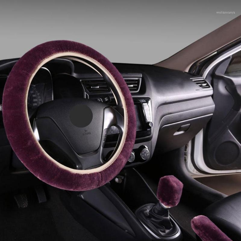

Steering Wheel Covers 3pcs/set Plush Car Cover Universal Winter Grip Intorior Decoration Accessories