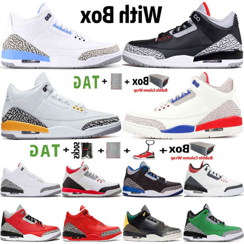 

2021 Top Quality High Jumpman 3 OG 3s Mens Boots Shoes UNC Black Cement Tinker International Fligh Varsity Royal Sneakers Trainers Size, With original shoe box