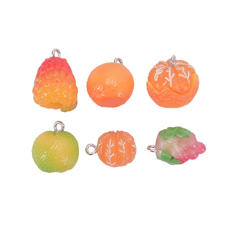 

Charms 1PC Cute Simulated Fruit Resin Pendant Diy Findings Kawaii Keychain Bracelets For Jewelry Making Accessories, Bronze;silver