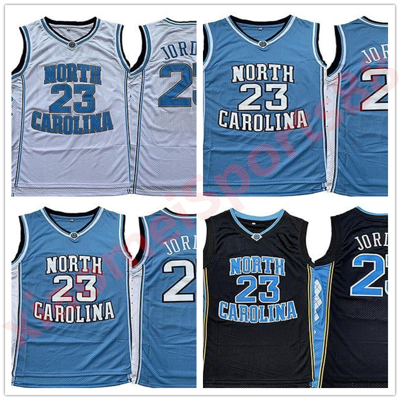 

Men NCAA North Carolina Tar Heels 23 Michael Jersey UNC College Basketball Jerseys Black White Blue, As shown in illustration