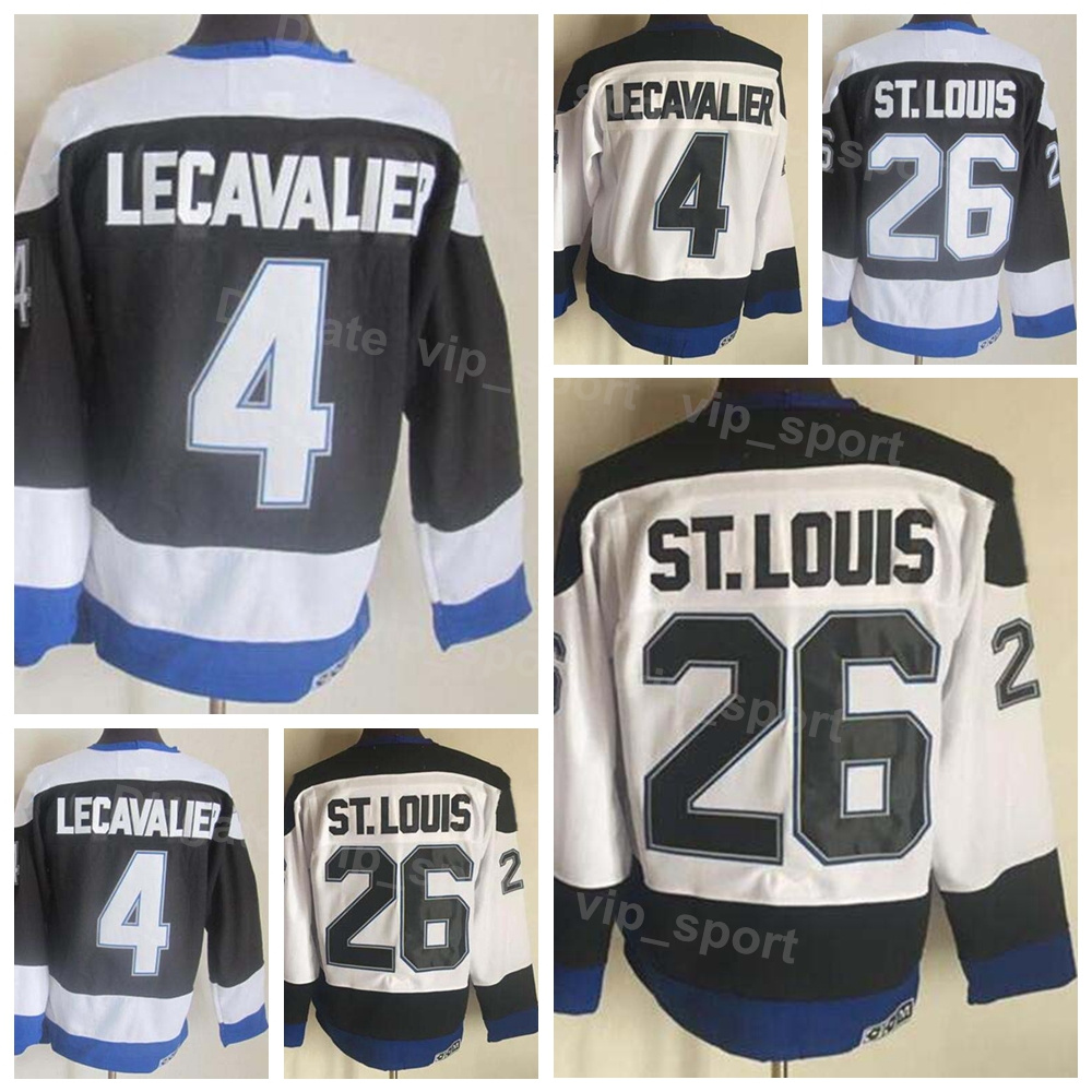 

Men Ice Hockey Vintage 4 Vincent Lecavalier Retro Jerseys 26 Martin Breathable Home Black White Away Embroidery And Stitched Pure Cotton For Sport Fans ShanDian, 4 white