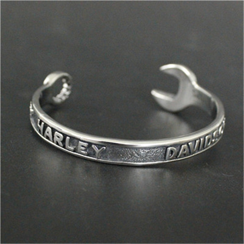 

Motorcycles Wrench Bracelet 316L Stainless Steel Biker Fashion Jewelry Black Silver Spanner Motorbiker Bangle, Golden;silver