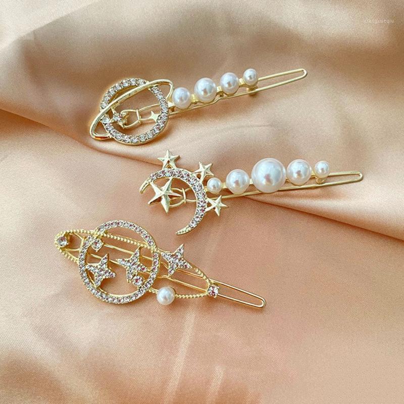 

Hair Clips & Barrettes FORSEVEN Elegant Pearl Accessories For Women Moon Star Dolphin Planet Shaped Hairpins Wedding Bridal Headwear, Golden;silver