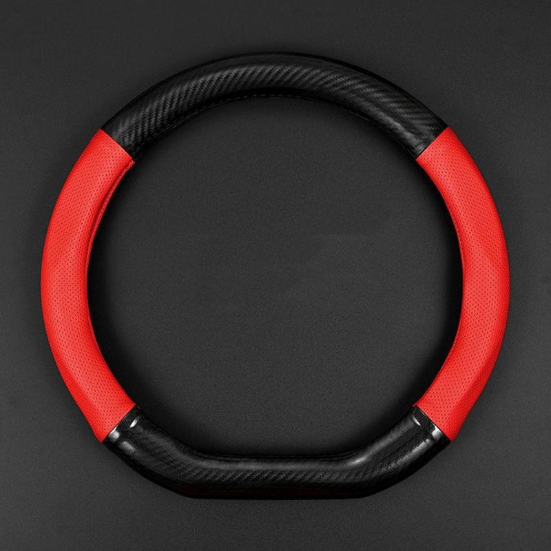 

Steering Wheel Covers For 2021 Xpeng P7 Genuine Leather Cover Carbon Fiber Grip Hands-free Anti-skid Car Accessories