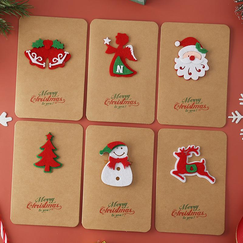 

6pcs Creative Merry Christmas Small Greeting Cards Kids Mini Year Postcard Gift Card Xmas Party