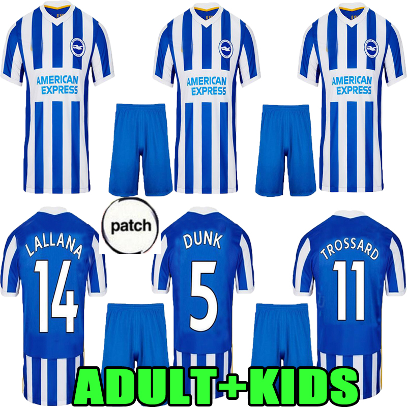 

21 22 thailand Men kids Hove Albion soccer jerseys set 2021 2022 Maupay LALLANA Dunk CONNOLLY TROSSARD Adult children High-quality classic f, Black;yellow