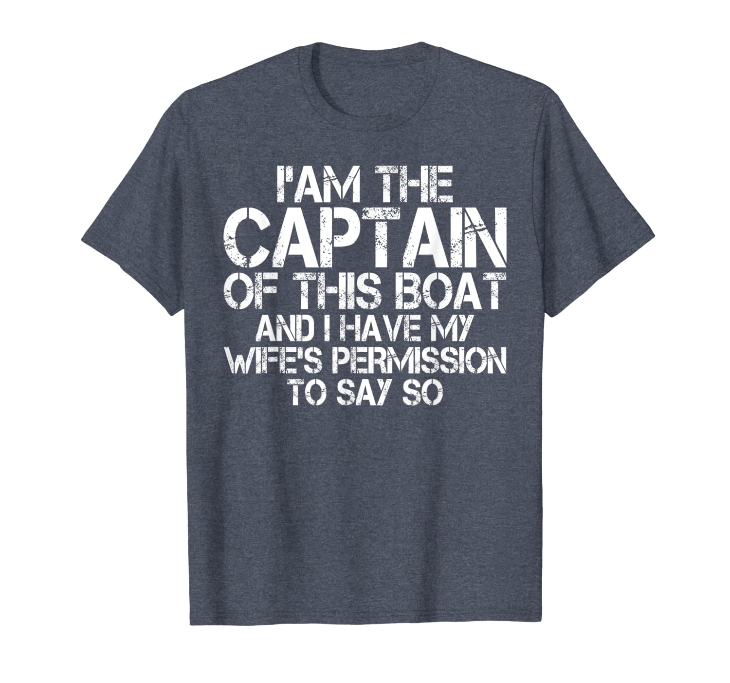 

Funny Boat Captain Shirt Wife Permission Sea Husband Gift T-Shirt, White;black