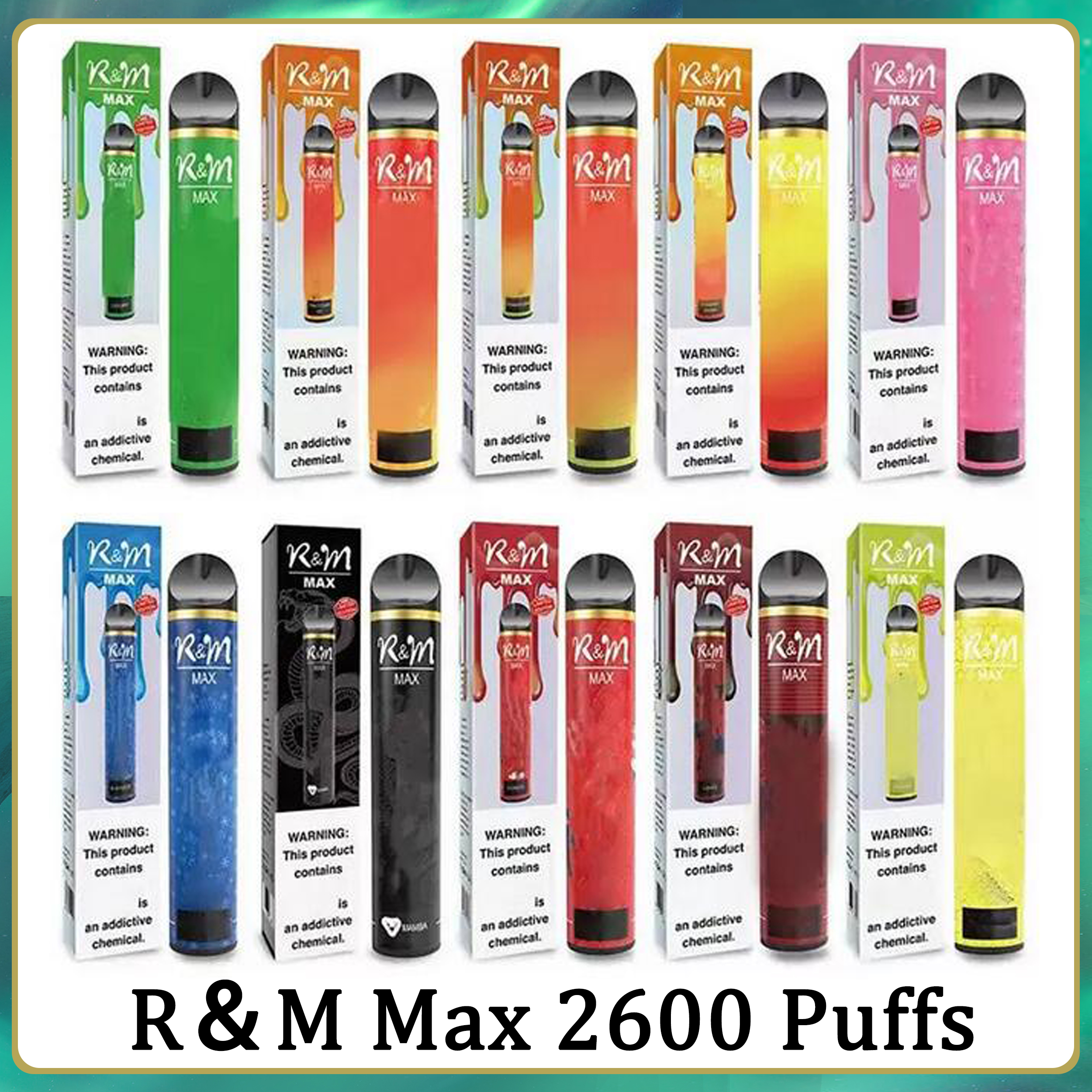 

Original R And M Max Cartoon Electronic Cigarette 9ml 1300mAh 2600 Puffs 10 Colors Disposable Vape RandM Dazzle Pro