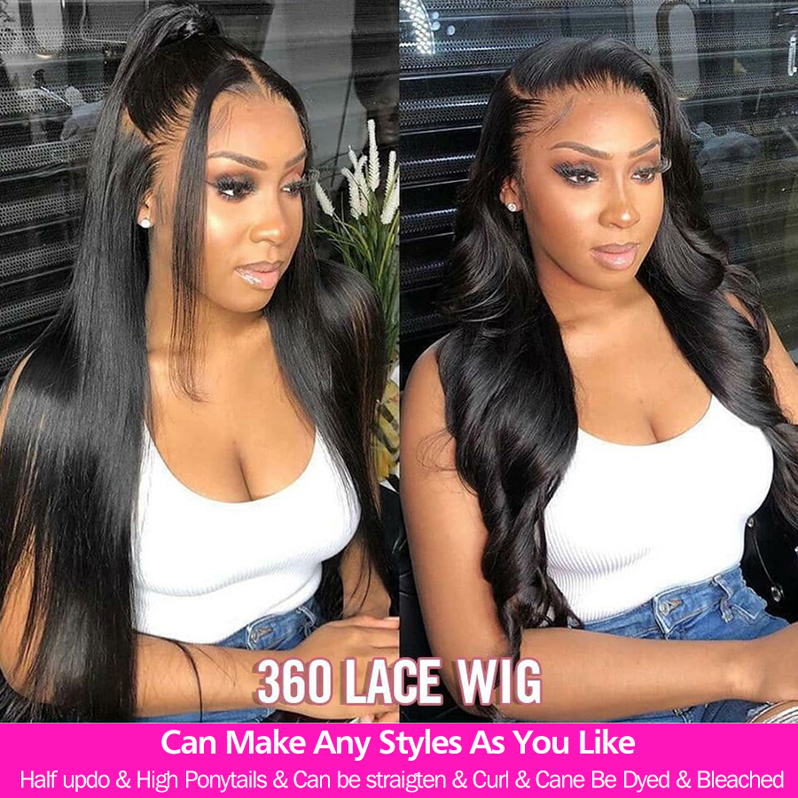 

100% Closure Wig 13x4 Body Wave Lace Front Wig Human Hair for Women PrePlucked HD Transparent 360 Lace Frontal Wig with Baby Hair Brazilian, Natural color