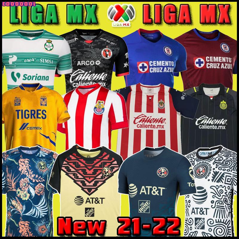 

20 21/22 Club America Home Away Soccer Jerseys 2021 2122 UNAM Third LEON UANL Tigres Chivas Guadalajara 115 year 115th Cruz Azul kit Camisas de Futebol Football Shirts, Black