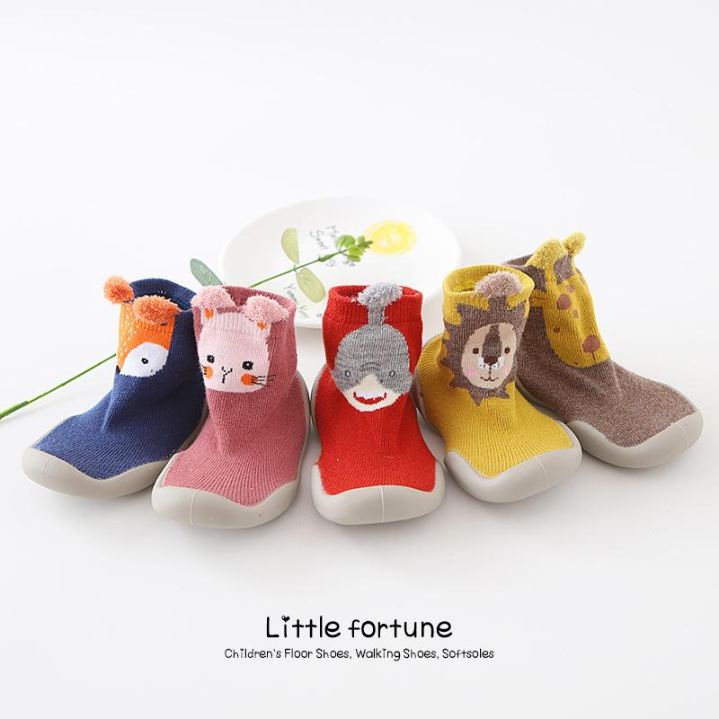

Baby Cartoon First Walker Non-slip Indoor Floor Socks Anti-dropping Toddler Slippers Outdoor Breathable Soft Cotton Shoes Unisex Walkers
