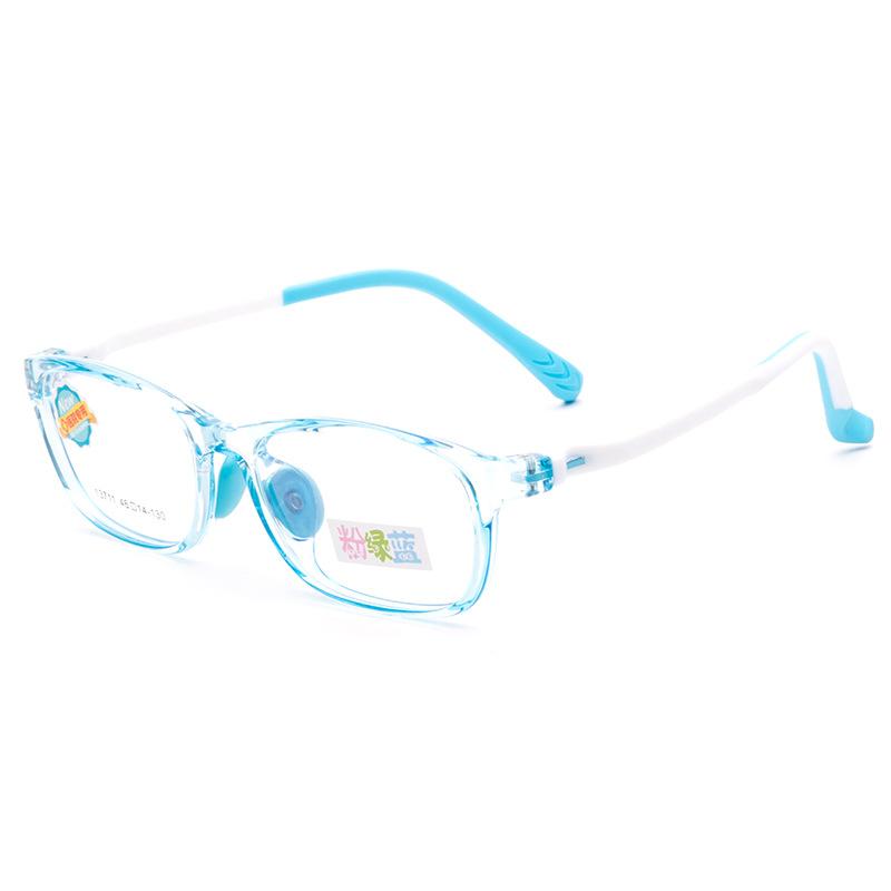

Fashion Sunglasses Frames Children And Youth TR90 Eyeglass Frame Light Soft Silicone Gel Nasal Support Myopia Weak Vision Lens Leg, Black