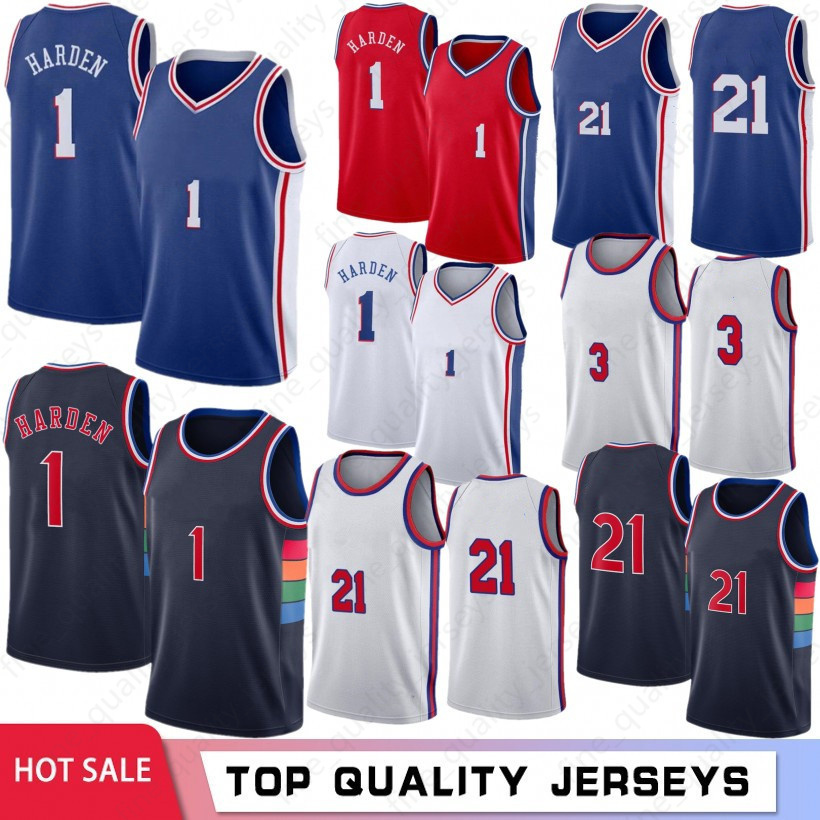 

1 Harden Men Vintage Basketball Jerseys Joel 21 Embiid Ben 25 Simmons Man Jerseys Allen 3 Iverson Julius 6 Erving Mens Shirts Stock S- 2022 New, Men 76ren