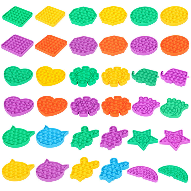 

Bubble Fidget Toy Solid Color Push Bubble Simple Dimple Decompression Anxiety Toys Stress Relief Reliever Kids Finger Squeeze Sensory Toys