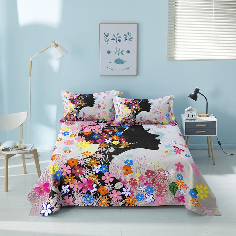 

Sheets & Sets Beautiful Butterflies Fairy Bed Sheet With Case Luxury Cozy Flat 3D Printed Bedspread Cover For Bedroom, Color 4
