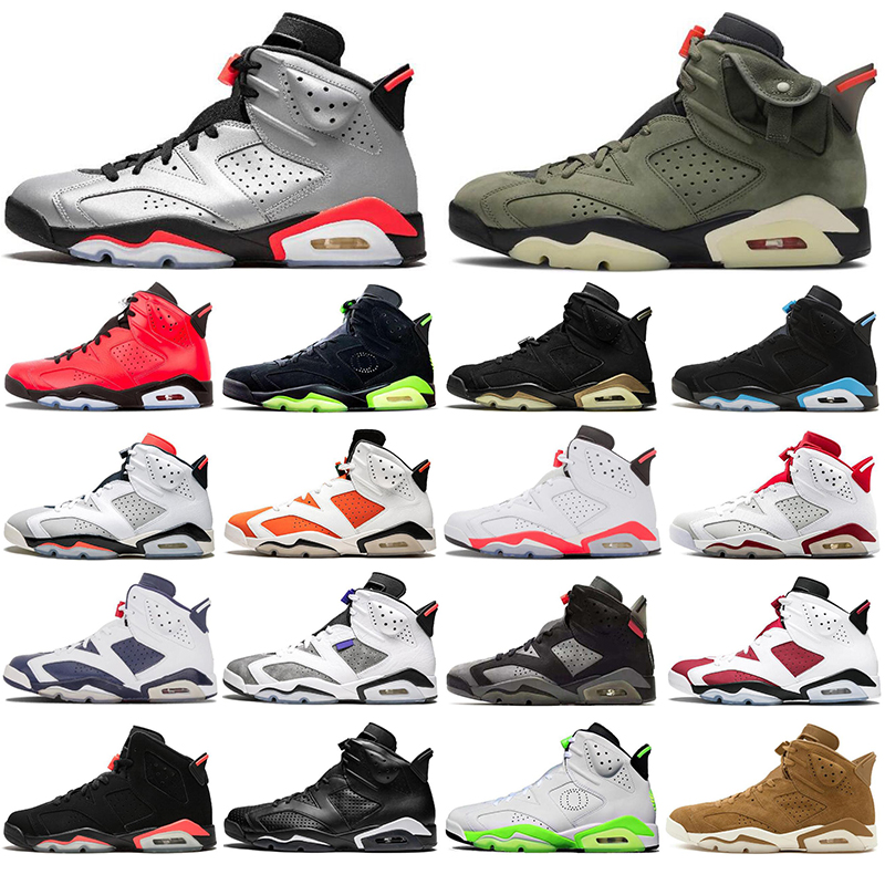 

Jumpman 6 6s men basketball shoes fashion retro Travis Scotts Alternate Black Infrared MAROON Sport Blue UNC mens trainers Sports Sneakers 40-47