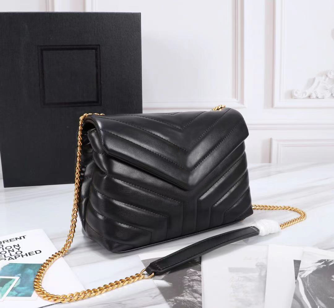 

Top Quality designer women Luxury handbags bags Genuine Leather stripe square Metal chain womens handbag large capacity Buckles Fashion shoulder bag 487218, Gift bags