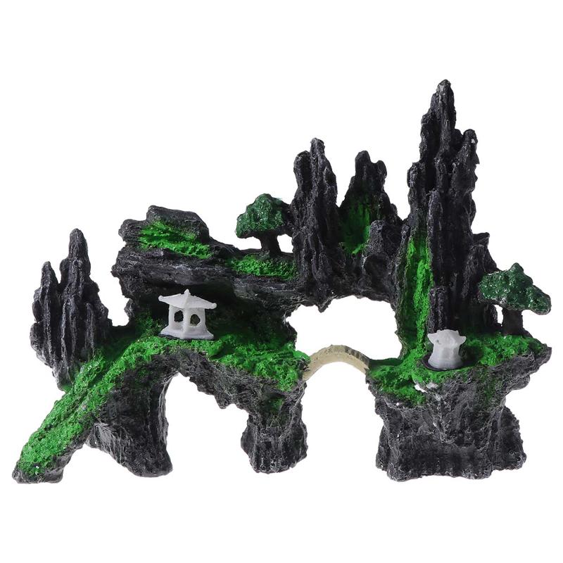 

Decorations Resin Aquarium Landscaping Rockery Decorative Stone Mountain Castle Tower Ornaments Accessories (338)