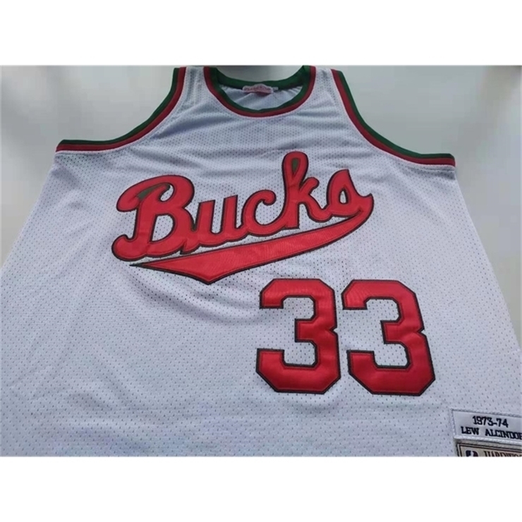 

rare Custom Men Youth women Vintage 1973-74 LEW ALCINDOR #33 basketball Jersey Size S-5XL or custom any name or number jersey, White youth s-xl