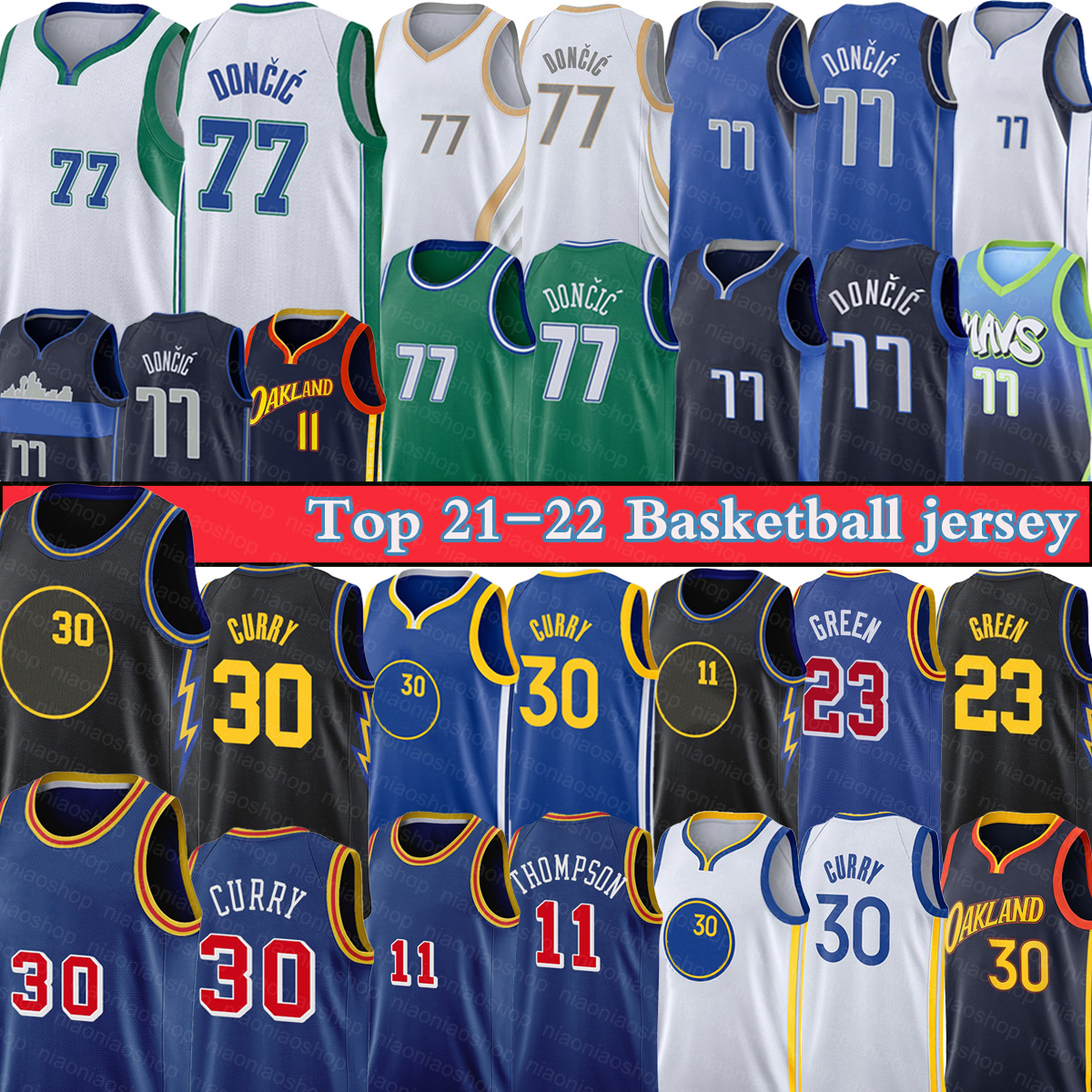 

Stephen 77 Doncic 30 Curry Basketball Jersey Klay 11 Thompson Luka Draymond 23 Green 75th Shirt Golden's State's Warriors's Dallas's Mavericks's Jersey, 75th anniversary