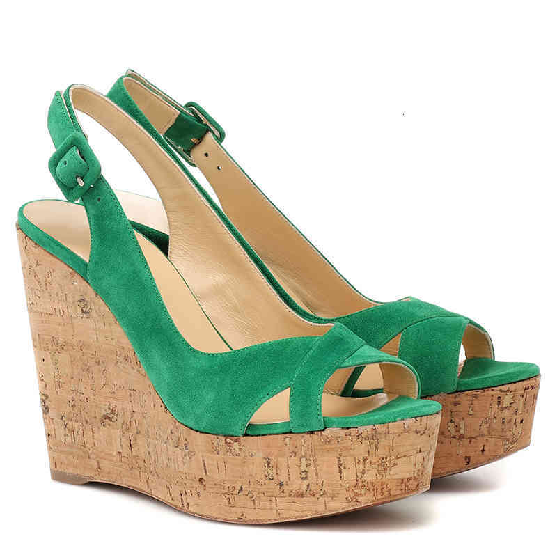 

Open-toed cork wedge sandals Sandals elegant white platform wedding shoes in high heels of ladies summer L2PU, 1# shoe box