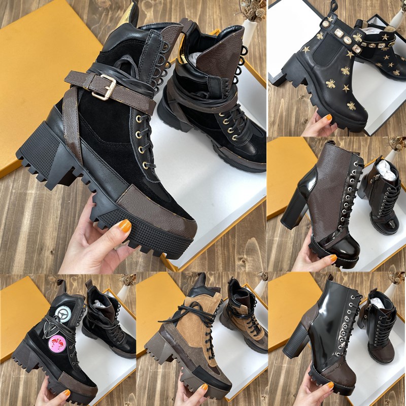 

Designer Laureate Women Boots Brand Flamingos Love Arrow Medal Martin Boot Winter Genuine Leather Coarse High Heel Fashion Shoes Desert Chunky Heeled Booties Box, If you want more pls contact us