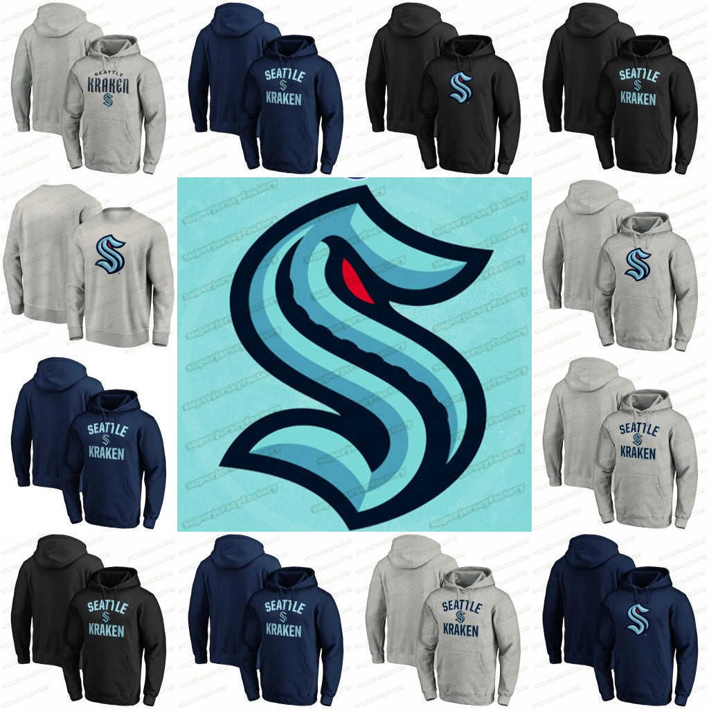 

Seattle Kraken Hockey Hoodie 2021 Custom Home Road 32th 100% Embroidery Double Stitched Jerseys Shirt Good Quality, As pic