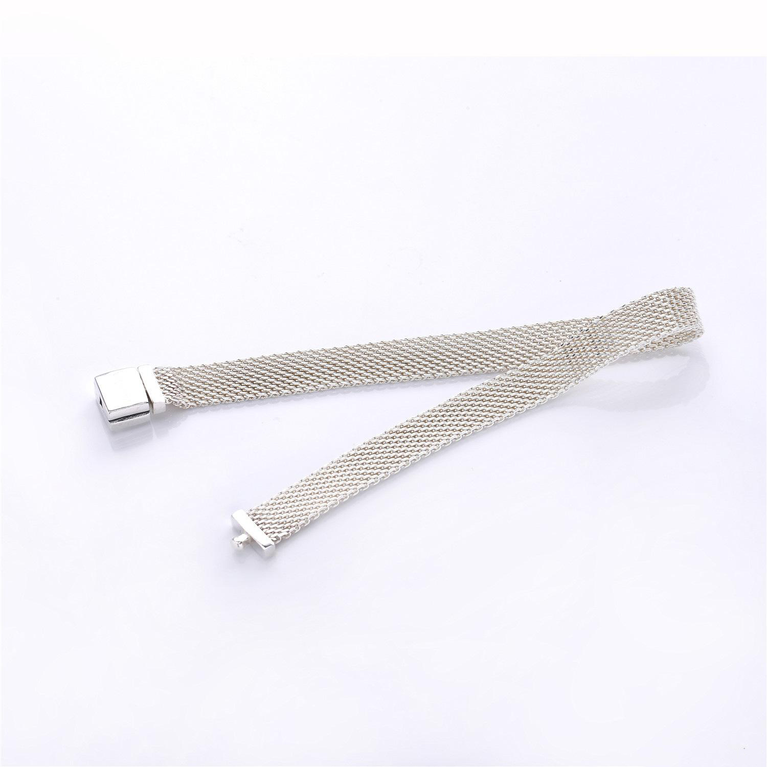 

Wholesale Romantic 925 Sterling Silver Reflexions Mesh Bracelet Fits For European Bracelets Charms and Beads