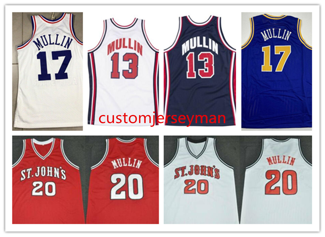 

college st johns red storm jersey 20 chris mullin basketball jersey team usa 1992 mens stitched custom made size s5xl, Gold