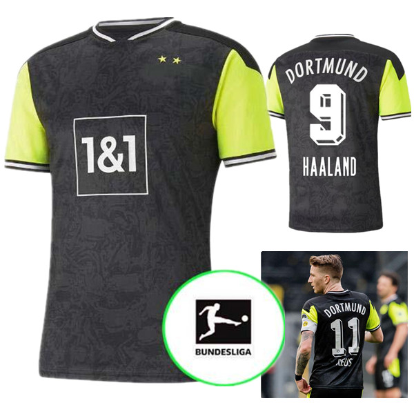 

top HAALAND REUS Borussia 20 21 dortmund 4th soccer jersey 2021 football player version shirts BELLINGHAM SANCHO HUMMELS BRANDT maillot de foot, Black