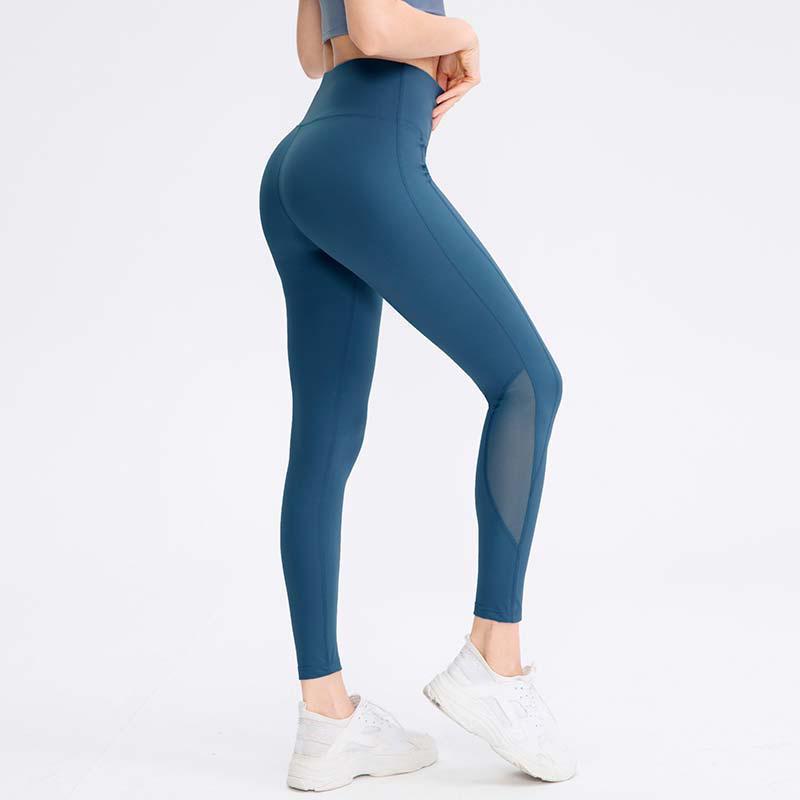 

Yoga Outfit Women Mesh Patchwork Sport Leggings High Waist Tights Pants Quick Dry Hip Push UP Gym Sportswear, Black