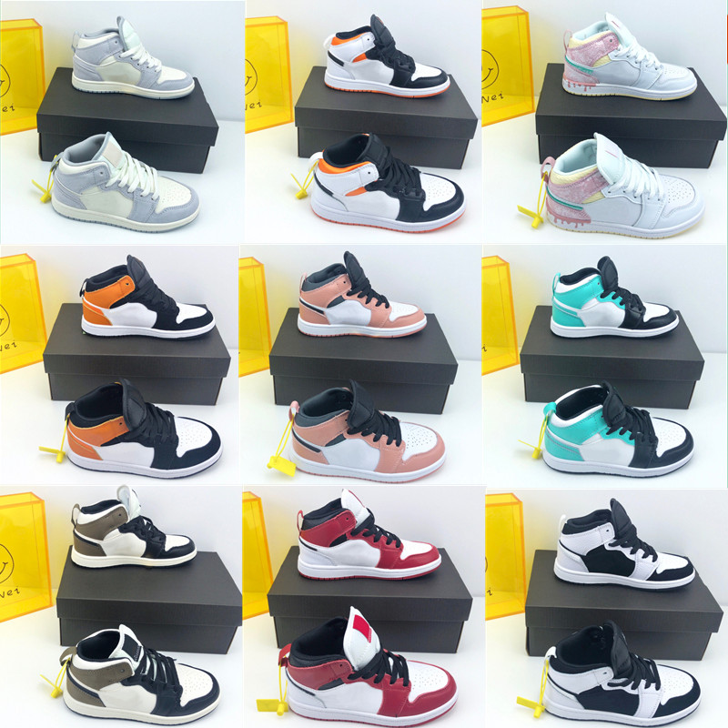 

Kids1s Basketball Shoes Pine Green Silver University Blue Big Boys Girls Shadow Trainer Travi Scot Dark Mocha Atmosphere Grey White Silver Toe Sneakers, With box