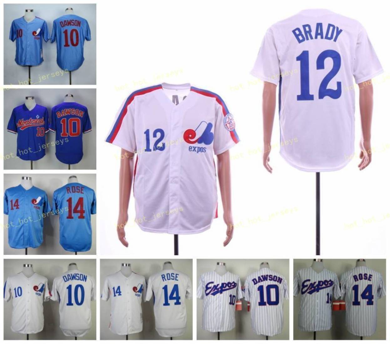 

Retired 10 Andre Dawson Baseball Jersey 14 Pete Rose 12# BRADY Vintage Retro Cooperstown Mesh Stitched Pullover, Men
