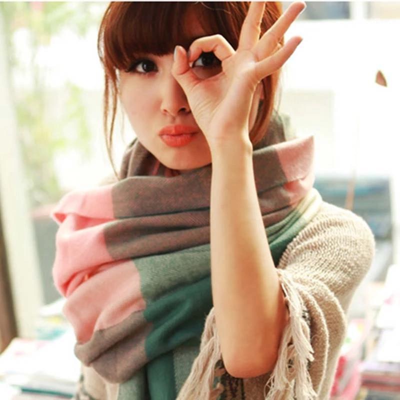 

Scarves URDIAMOND Long Winter Women's Scarf Knitted Female Soft Warm Comfortable Shawl Wrap 210*60cm Bufanda, Blue;gray