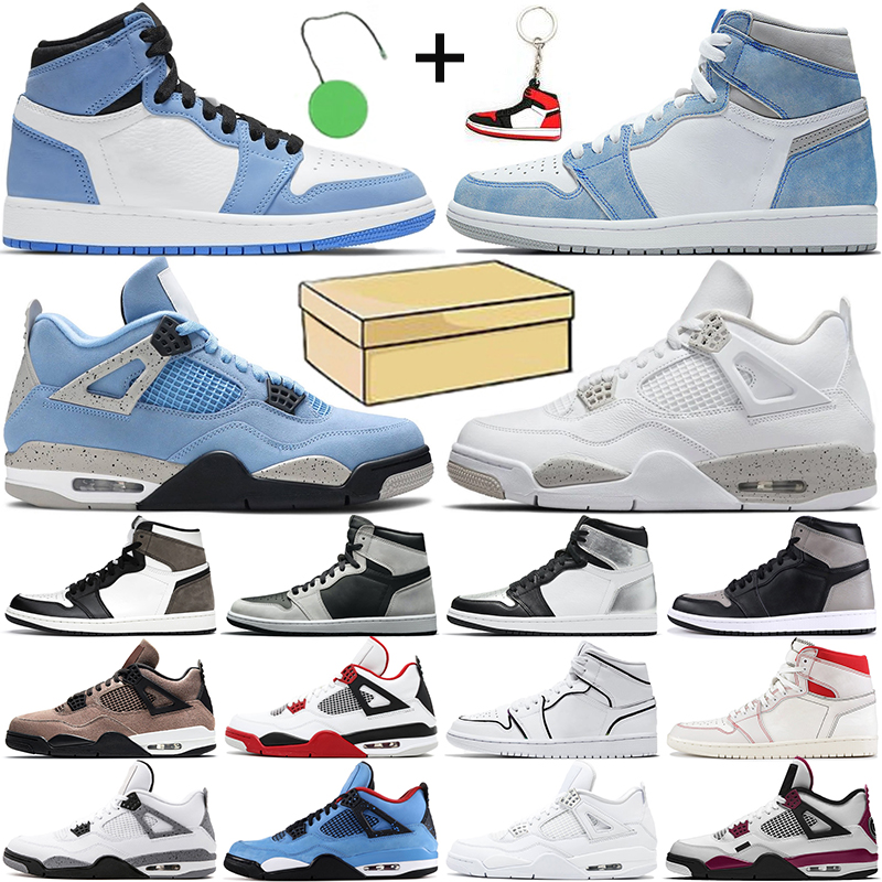 

1s men basketball shoes jumpman 4s Taupe Haze University Blue 1 Hyper Royal Dark Mocha White Oreo mens womens sneakers trainers With BOX, 1s 5.5-12 #4
