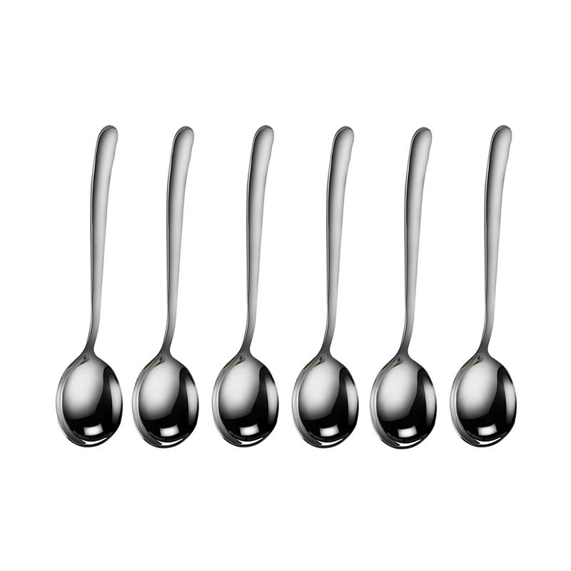 

Spoons 6 Pcs Long Handled Teaspoons Juice Coffee Stirring Cutlery Stainless Steel Spoon Ice Cream Dessert Kitchen Accessories