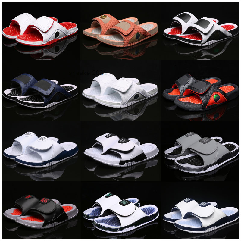 

New Hydro 13 13s XIII Jumpman slippers Men women Blue black white red Beach shoes Summer basketball