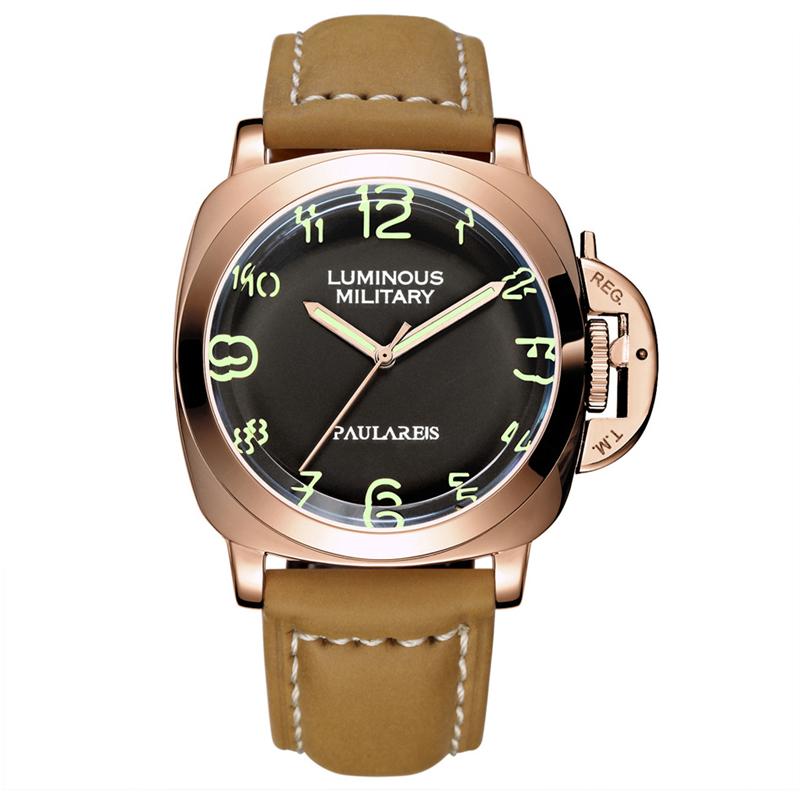 

Wristwatches Relogio Automatic Watches Mens 2022 Luxury Leather Fashion Brand Rose Gold Watch Men Mechanical Clock Reloj Hombre, Pa04-6green