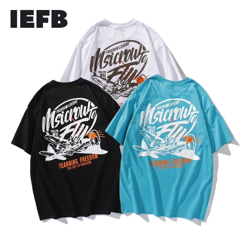 

IEFB Fashion Short Sleeve T-shirt For Men Couple Loose Round Neck Tops Men's Half Sleeve Summer Hip-hop Casual Top 9Y5163 210524, Black