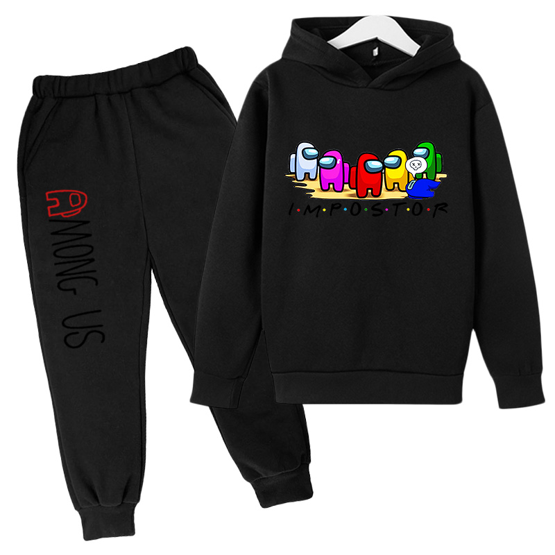 Among Us Fashion Sports children Clothing sets Graphic Shirt Mens Sets Summer long-Sleeved Two Piece Suit hoodies + Trousers boy girl set-image-688484346