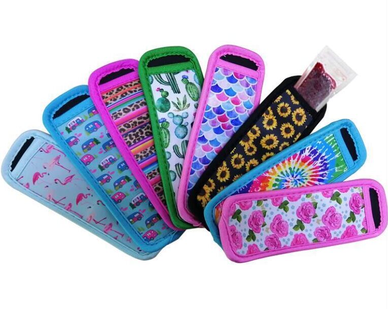 

15 Style Ice Cream Tools Pattern Reusable Popsicle Holders Bags Freezer Sleeves Antifreezing Pop Neoprene Insulator